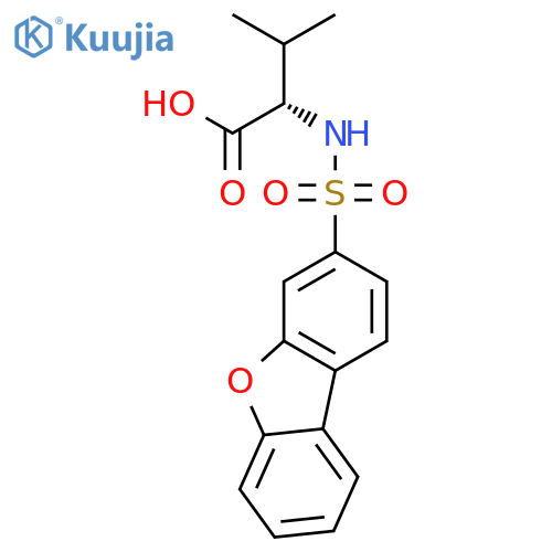 L-Valine, N-(3-dibenzofuranylsulfonyl)- structure