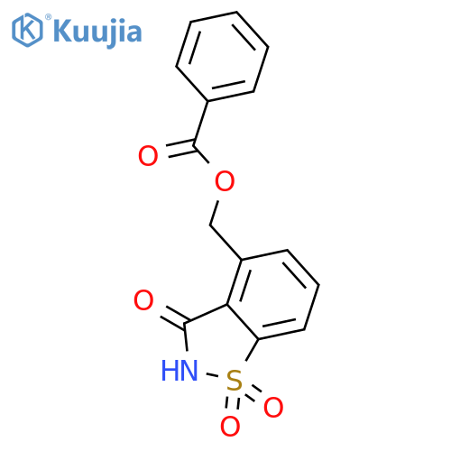 1,2-Benzisothiazol-3(2H)-one, 4-[(benzoyloxy)methyl]-, 1,1-dioxide structure