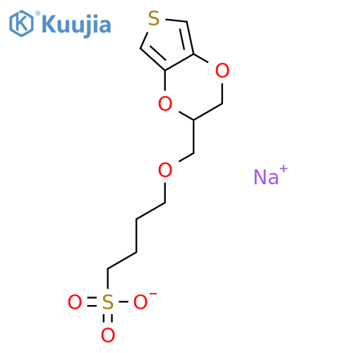 Sodium 4-((2,3-dihydrothieno3,4-b1,4-dioxin-2-yl)methoxy)butane-1-sulfonate structure