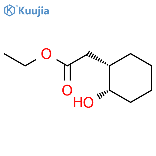 Cyclohexaneacetic acid, 2-hydroxy-, ethyl ester, (1S-cis)- structure