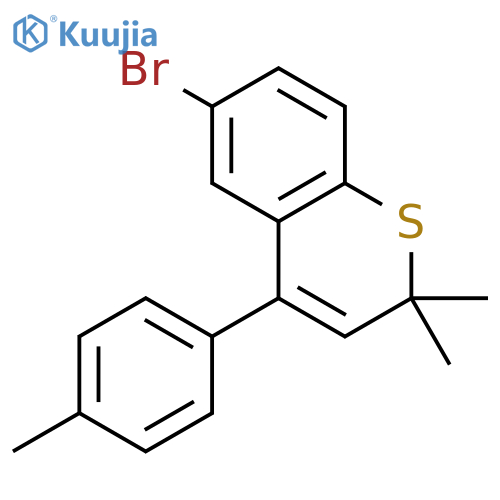 2H-1-Benzothiopyran, 6-bromo-2,2-dimethyl-4-(4-methylphenyl)- structure