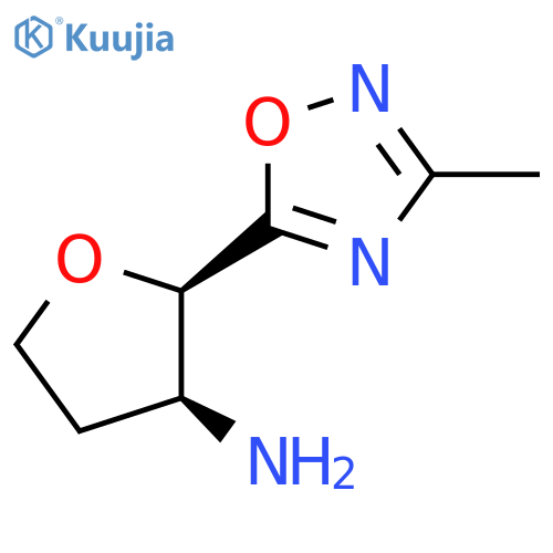 rac-(2R,3S)-2-(3-methyl-1,2,4-oxadiazol-5-yl)oxolan-3-amine structure