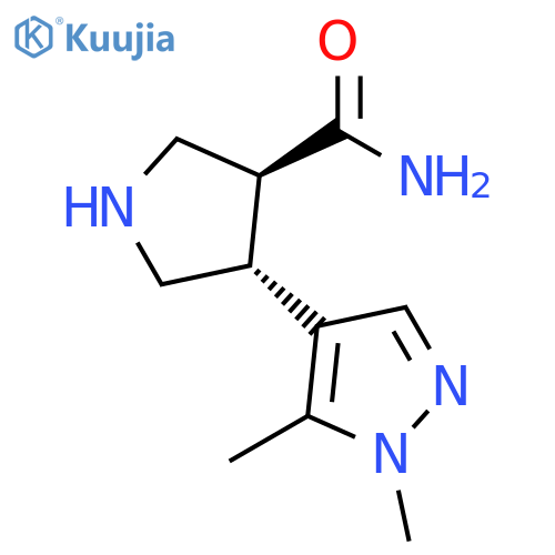 3-Pyrrolidinecarboxamide, 4-(1,5-dimethyl-1H-pyrazol-4-yl)-, (3S,4R)- structure
