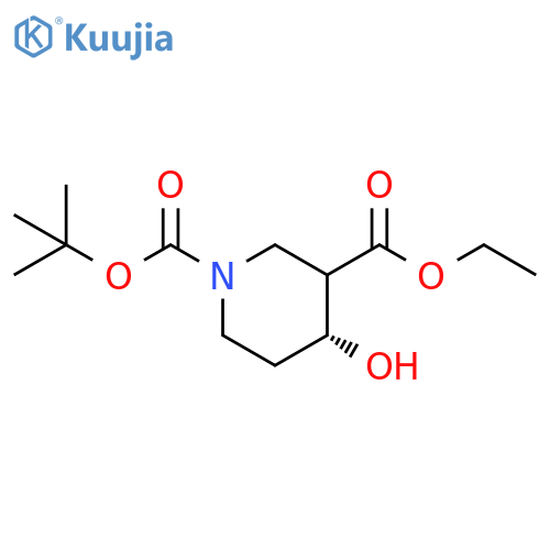 1-tert-butyl 3-ethyl (4R)-4-hydroxypiperidine-1,3-dicarboxylate structure