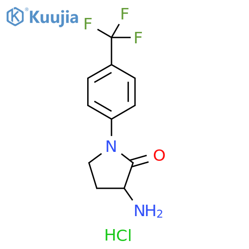 3-amino-1-4-(trifluoromethyl)phenylpyrrolidin-2-one hydrochloride structure