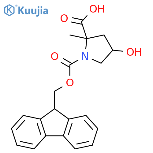 1-{(9H-fluoren-9-yl)methoxycarbonyl}-4-hydroxy-2-methylpyrrolidine-2-carboxylic acid structure