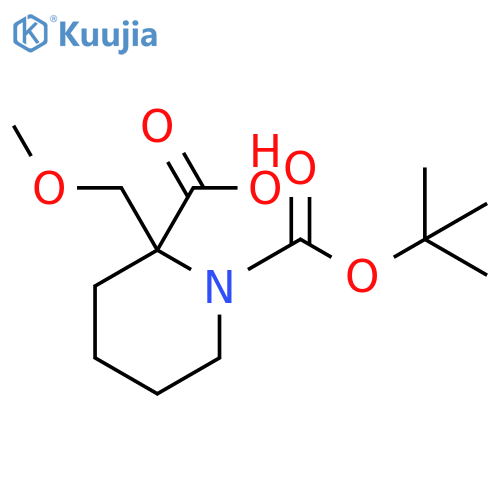 1-(tert-butoxy)carbonyl-2-(methoxymethyl)piperidine-2-carboxylic acid structure