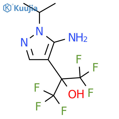2-5-amino-1-(propan-2-yl)-1H-pyrazol-4-yl-1,1,1,3,3,3-hexafluoropropan-2-ol structure