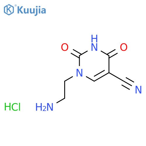 1-(2-Aminoethyl)-2,4-dioxo-1,2,3,4-tetrahydropyrimidine-5-carbonitrile hydrochloride structure