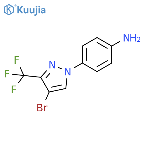 4-4-Bromo-3-(trifluoromethyl)-1H-pyrazol-1-ylaniline structure