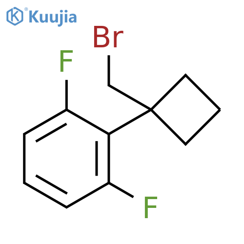 2-1-(bromomethyl)cyclobutyl-1,3-difluorobenzene structure
