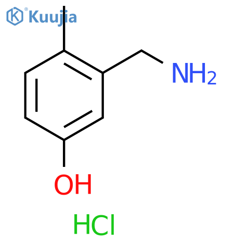 3-(aminomethyl)-4-methylphenol hydrochloride structure