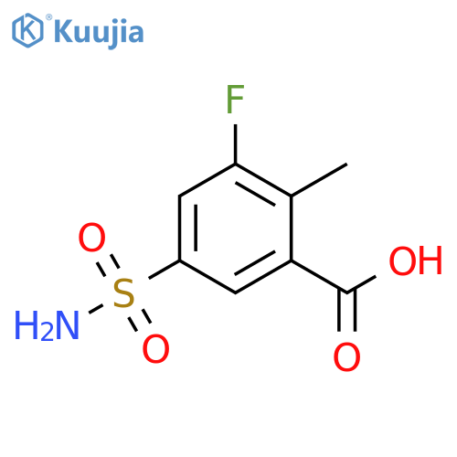 3-fluoro-2-methyl-5-sulfamoylbenzoic acid structure