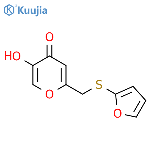 4H-Pyran-4-one, 2-[(2-furanylthio)methyl]-5-hydroxy- structure