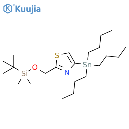 Thiazole,2-[[[(1,1-dimethylethyl)dimethylsilyl]oxy]methyl]-4-(tributylstannyl)- structure