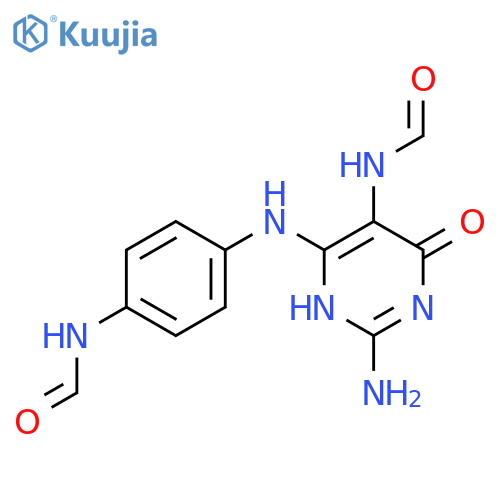 N-[4-[(2-amino-5-formamido-4-oxo-1h-pyrimidin-6-yl)amino]phenyl]formamide structure