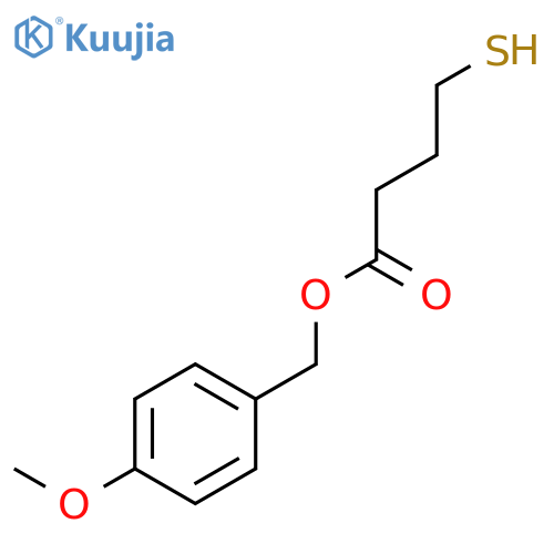 Butanoic acid, 4-mercapto-, (4-methoxyphenyl)methyl ester structure