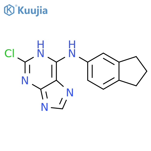 1H-Purin-6-amine, 2-chloro-N-(2,3-dihydro-1H-inden-5-yl)- structure