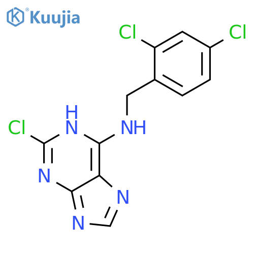 1H-Purin-6-amine, 2-chloro-N-[(2,4-dichlorophenyl)methyl]- structure
