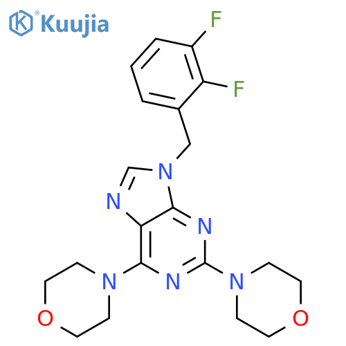 9H-Purine, 9-[(2,3-difluorophenyl)methyl]-2,6-di-4-morpholinyl- structure