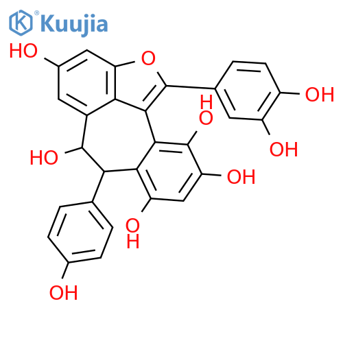 (6S,7S)-1-(3,4-dihydroxyphenyl)-7-(4-hydroxyphenyl)-6,7-dihydro-2-oxadibenzo[cd,h]azulene-4,6,8,10,11-pentol structure