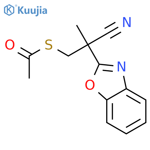 Ethanethioic acid, S-[2-(2-benzoxazolyl)-2-cyanopropyl] ester structure