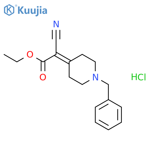 Ethyl 2-(1-benzylpiperidin-4-ylidene)-2-cyanoacetate;hydrochloride structure