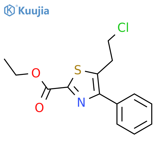2-Thiazolecarboxylic acid, 5-(2-chloroethyl)-4-phenyl-, ethyl ester structure