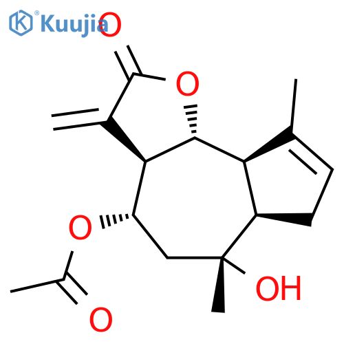 Azuleno[4,5-b]furan-2(3H)-one,4-(acetyloxy)-3a,4,5,6,6a,7,9a,9b-octahydro-6-hydroxy-6,9-dimethyl-3-methylene-,(3aR,4S,6R,6aR,9aR,9bR)- structure