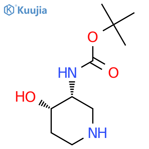 tert-butyl N-[cis-4-hydroxy-3-piperidyl]carbamate structure