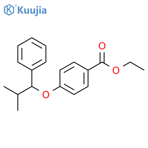 Benzoic acid, 4-(2-methyl-1-phenylpropoxy)-, ethyl ester structure
