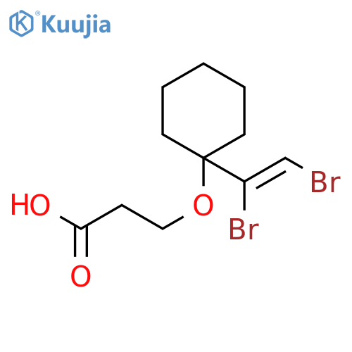 Propanoic acid, 3-[[1-(1,2-dibromoethenyl)cyclohexyl]oxy]- structure