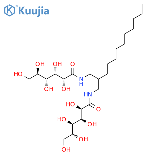 D-Gluconamide, N,N'-(2-decyl-1,3-propanediyl)bis- structure