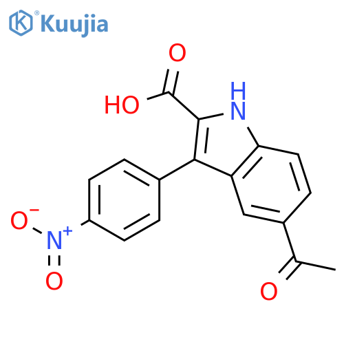 1H-Indole-2-carboxylic acid, 5-acetyl-3-(4-nitrophenyl)- structure