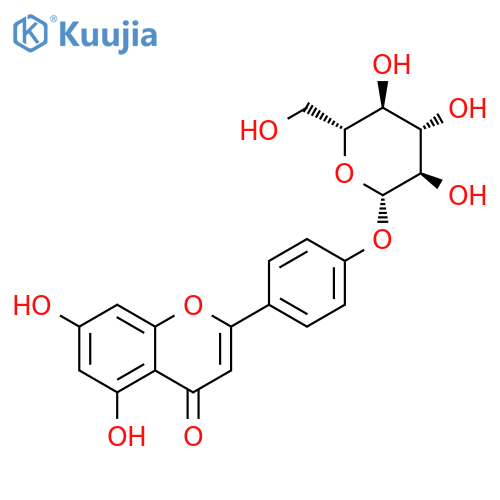 4H-1-Benzopyran-4-one,2-[4-(b-D-glucopyranosyloxy)phenyl]-5,7-dihydroxy- structure