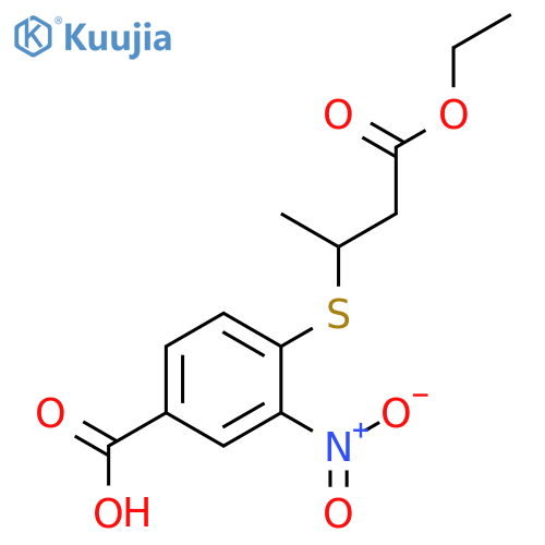 BENZOIC ACID, 4-[(3-ETHOXY-1-METHYL-3-OXOPROPYL)THIO]-3-NITRO- structure