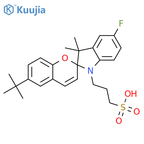Spiro[2H-1-benzopyran-2,2'-[2H]indole]-1'(3'H)-propanesulfonic acid, 6-(1,1-dimethylethyl)-5'-fluoro-3',3'-dimethyl- structure