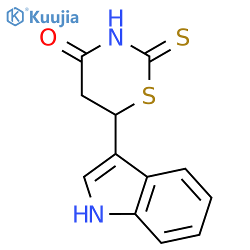 4H-1,3-Thiazin-4-one, tetrahydro-6-(1H-indol-3-yl)-2-thioxo- structure
