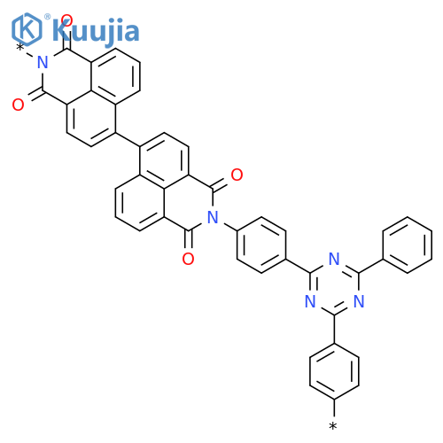 POLY[(1,1',3,3'-TETRAOXO[6,6'-BI-1H-BENZ[DE]ISOQUINOLINE]-2,2'(3H,3'H)-DIYL)-1,4-PHENYLENE(6-PHENYL-1,3,5-TRIAZINE-2,4-DIYL)-1,4-PHENYLENE] structure