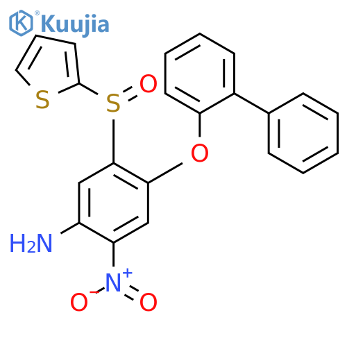 Benzenamine, 4-([1,1'-biphenyl]-2-yloxy)-2-nitro-5-(2-thienylsulfinyl)- structure