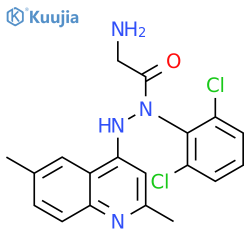 GLYCINE, N-(2,6-DICHLOROPHENYL)-, 2-(2,6-DIMETHYL-4-QUINOLINYL)HYDRAZIDE structure