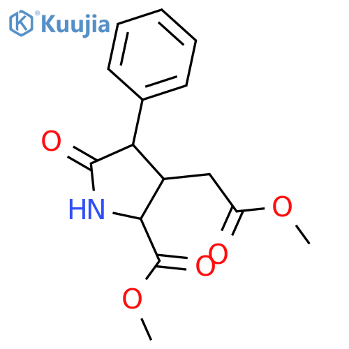 3-Pyrrolidineacetic acid, 2-(methoxycarbonyl)-5-oxo-4-phenyl-, methyl ester, (2S,3S,4S)- structure