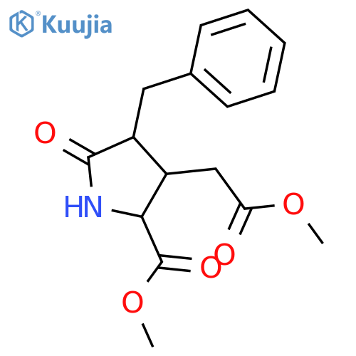 3-Pyrrolidineacetic acid, 2-(methoxycarbonyl)-5-oxo-4-(phenylmethyl)-, methyl ester, (2S,3S,4S)- structure