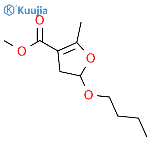 3-Furancarboxylic acid, 5-butoxy-4,5-dihydro-2-methyl-, methyl ester structure
