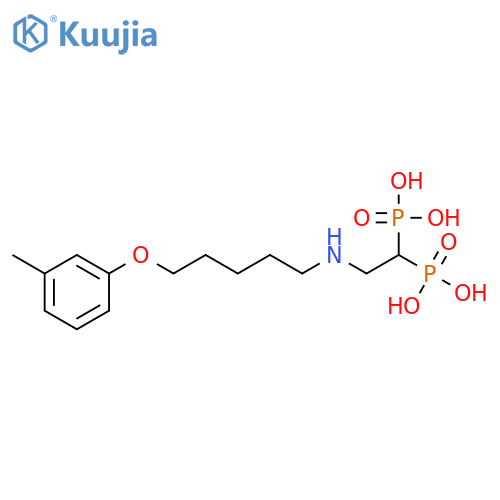Phosphonic acid, [2-[[5-(3-methylphenoxy)pentyl]amino]ethylidene]bis- structure
