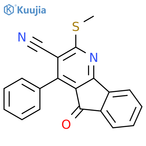 5H-INDENO[1,2-B]PYRIDINE-3-CARBONITRILE, 2-(METHYLTHIO)-5-OXO-4-PHENYL- structure