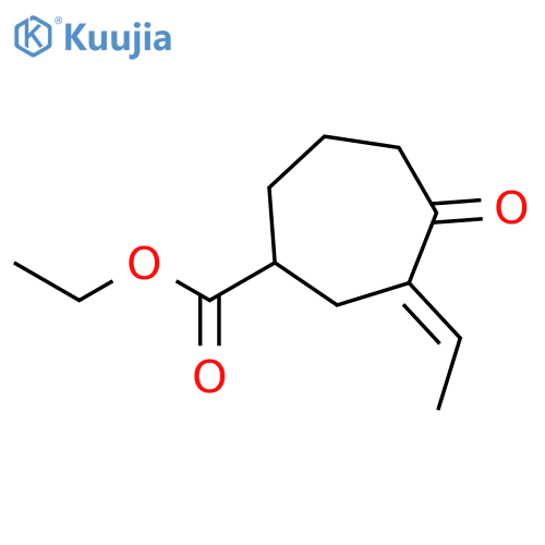 Cycloheptanecarboxylic acid, 3-ethylidene-4-oxo-, ethyl ester, (3E)- structure