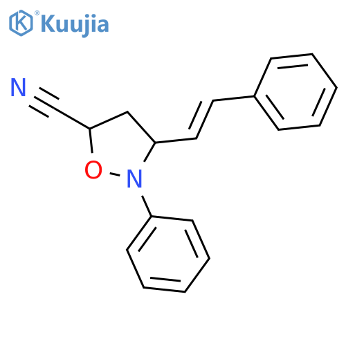 5-Isoxazolidinecarbonitrile, 2-phenyl-3-(2-phenylethenyl)- structure