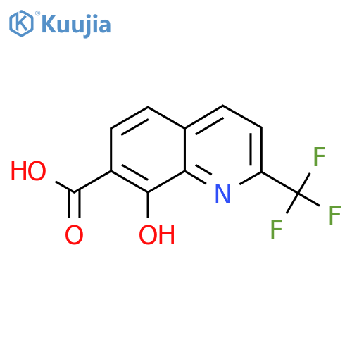 8-Hydroxy-2-(trifluoromethyl)quinoline-7-carboxylic acid structure