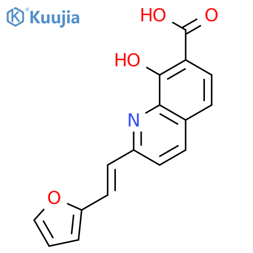 7-Quinolinecarboxylic acid, 2-[2-(2-furanyl)ethenyl]-8-hydroxy- structure